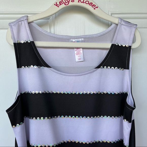 •Justice• Girl's Sleeveless Iridescent Sequin Dress - Size 12 - Picture 3 of 8